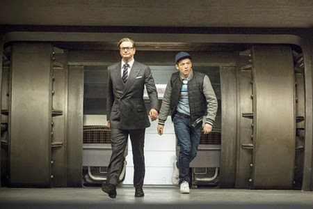 Colin Firth and Taron Egerton in Kingsman The Secret Service