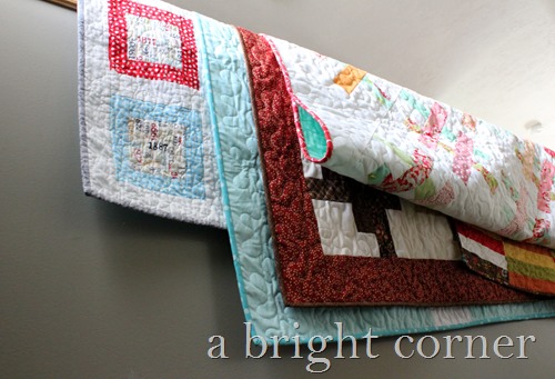 stack of quilts