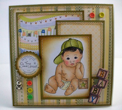 Baby Boy and Block Card