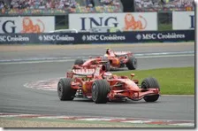 Raikkonen e Massa nel gran premio di Francia 2008