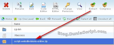 cara install script website bisnis online di hosting