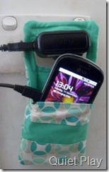 Phone charger hanging pouch