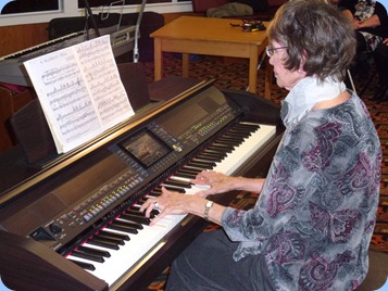 Club Secretary, Colleen Kerr, playing the Clavinova for us with great touch and feel