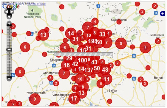 GAUTENG CRIME MAP FARMITRACKER DEC112011