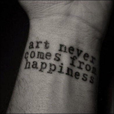 arte não resulta da felicidade