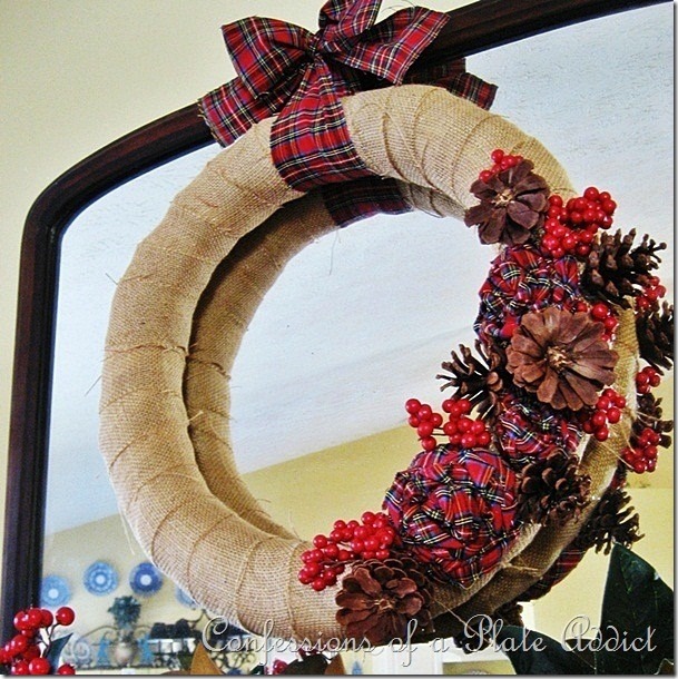 CONFESSIONS OF A PLATE ADDICT Burlap and Plaid Wreath