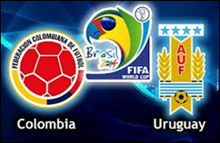 Colombia vs Uruguay en Octavos de final
