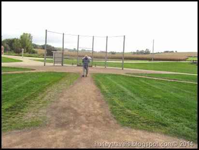 Jerry walks to the pitcher's mound at Field of Dreams.