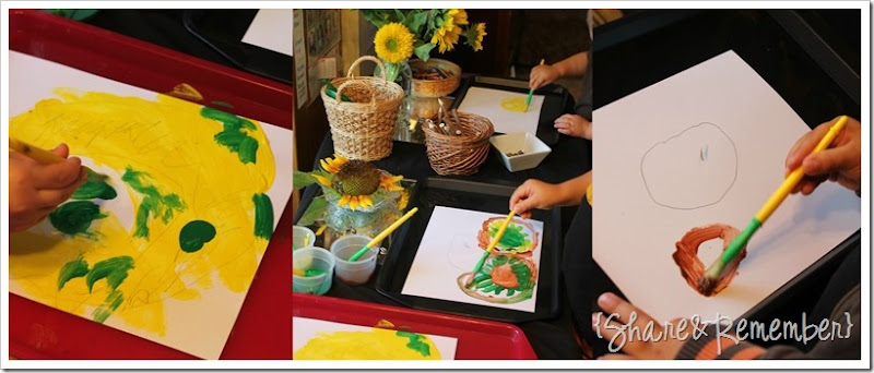 Painting Sunflower Preschool Art