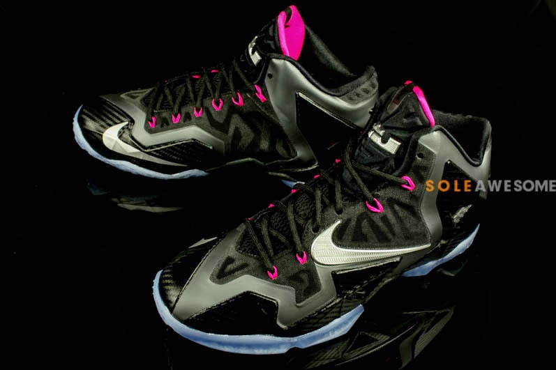 pink and grey lebrons
