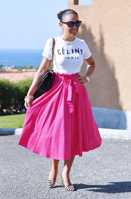 outfit, corsica, gonna rosa a ruota, bianco e nero, fashion show, fashion blog, RED CARPET, STYLE,  fashion blogger, street style, zagufashion, blog italiano, valentina coco