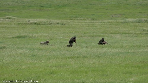 Фотографии военных учений на полигоне "Цугол"