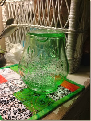 bedside owl pitcher-glass