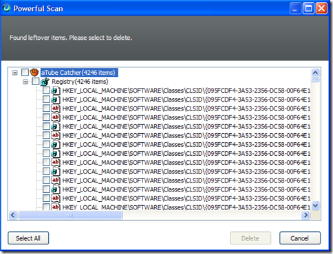 IObit Uninstaller 2 Powerful Scan eliminare le tracce residue del programma disinstallato
