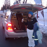 unloading the car at glen eden in Milton, Canada 