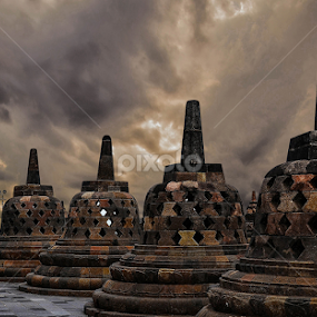 Afternoon at Borobudur Temple by Jee Cornelius - Buildings & Architecture Public & Historical