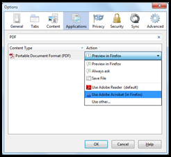 Changing the Default PDF Reader in Firefox