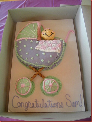 A baby buggy cake I made for my SIL's baby shower.