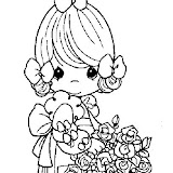 Niña cesto flores lazo pm