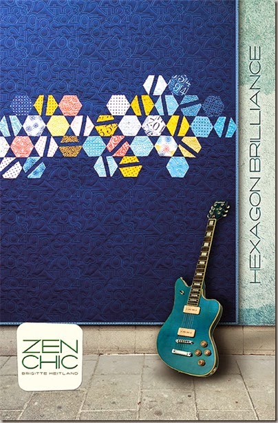 Hexagon Brilliance modern quilt pattern Zen Chic
