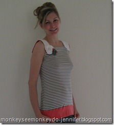 striped spring top made from scraps of t-shirts
