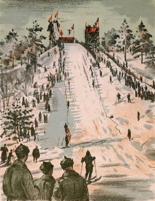 Павлов Семен Андреевич  (Россия, 1893-1941) «Военно-лыжные соревнования» 1940