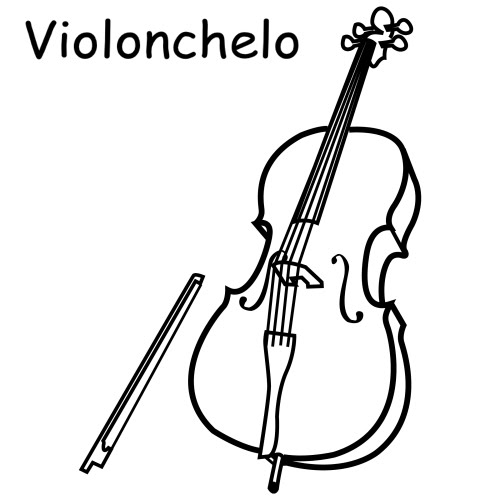 DIBUJOS DE VIOLONCHELOS PARA COLOREAR