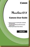 G1X User guide cover page