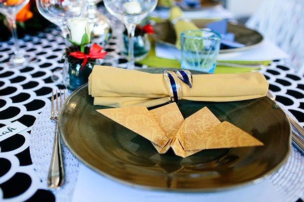 Dinner plates by Rebecca Dowling, glasses by Harriet Schwarzrock, and napkin rings from Peter Minson. HerCanberraDinner018.jpg