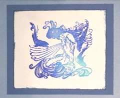look of water color mermaid card