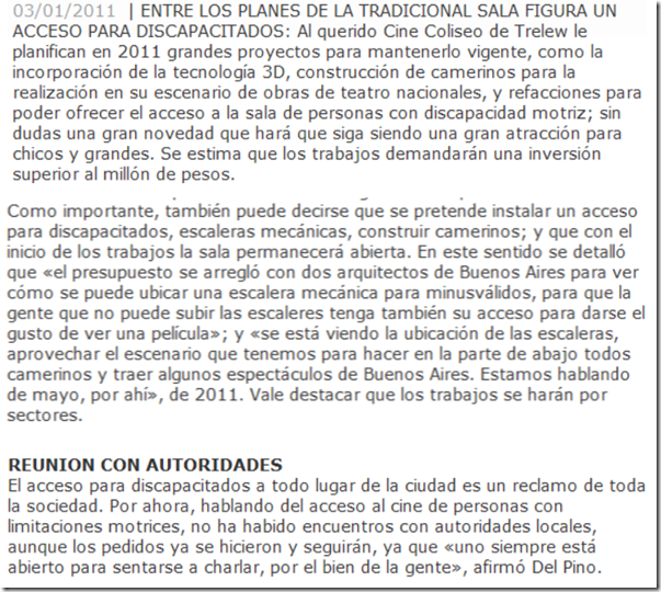 extracto nota diario reformas cine en 2011