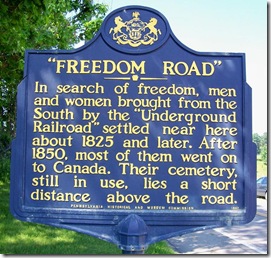 "Freedom Road" marker near Stoneboro, PA