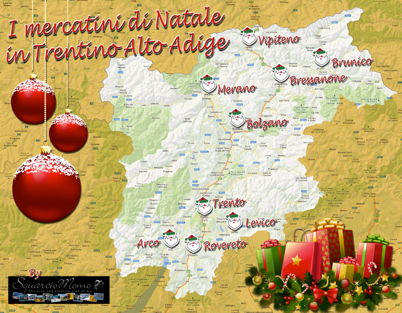 Mercatini Natale Trentino Alto Adige mappa