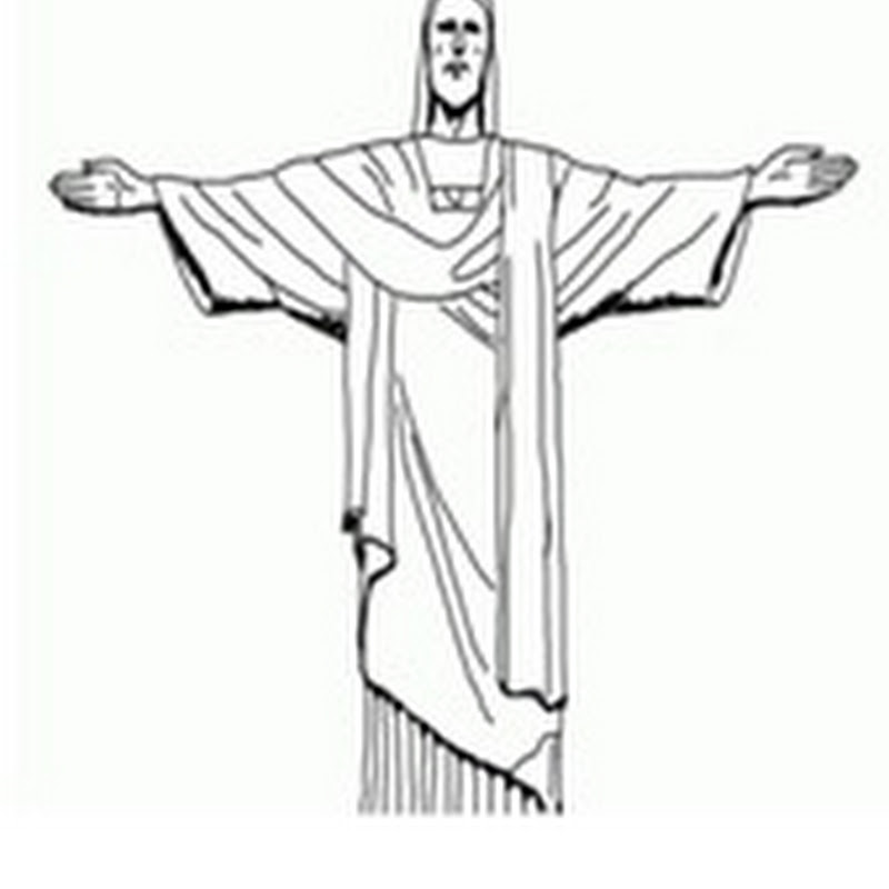 colorear dibujo del Cristo Corcovado de Río de Janeiro