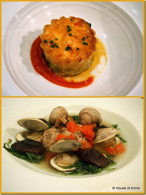 Alan Wong's seafood lasagna and da bag kalua pork steamed clams