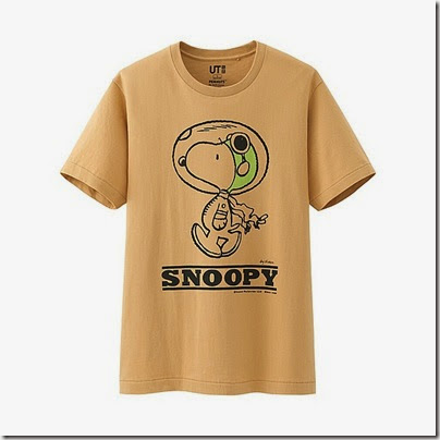 UNIQLO Man Peanuts Graphic Short Sleeve T-shirt Light Orange