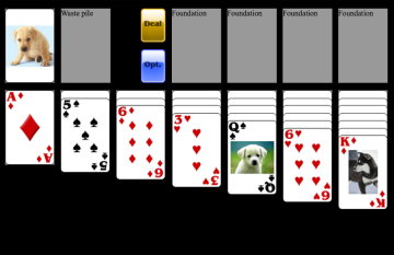 Iphone Webアプリ かわいい犬のトランプで遊ぶソリティア クロンダイク Puppy Solitaire Webstjam
