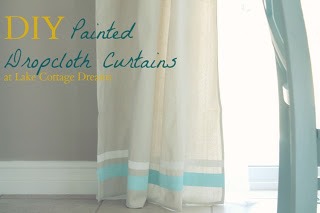 diy painted drop cloth curtains