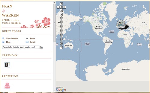 One of the main things I liked about Project Weddingcom was the map page