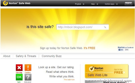 Norton Safe Web mboir