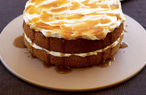 Butterscotch Sponge Cake With Cream Cheese Frosting
