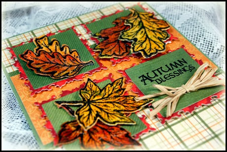 Autumn Blessings, Fall Leaves and Acorn die