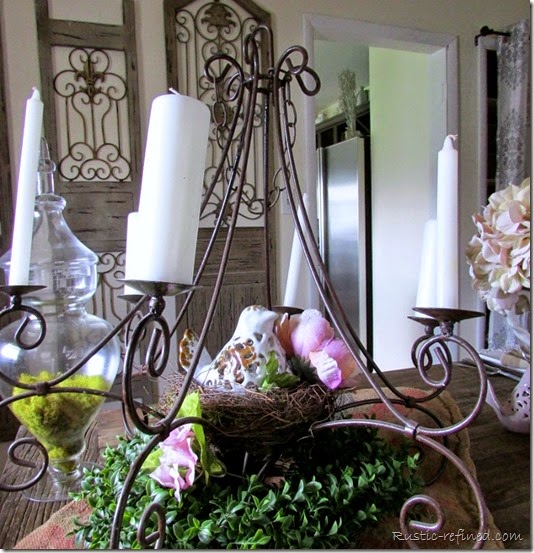 Spring Tablescape using Rustic Touches