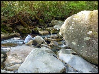 02b - Tricia getting a special picture of Porters Creek