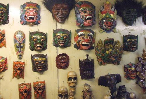 Masks in a shop on the Pier-2
