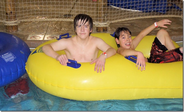 Cayden and Brandon in raft