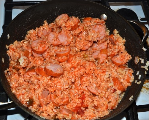 sausage salsa and rice