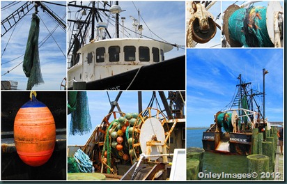 fishing boat collage