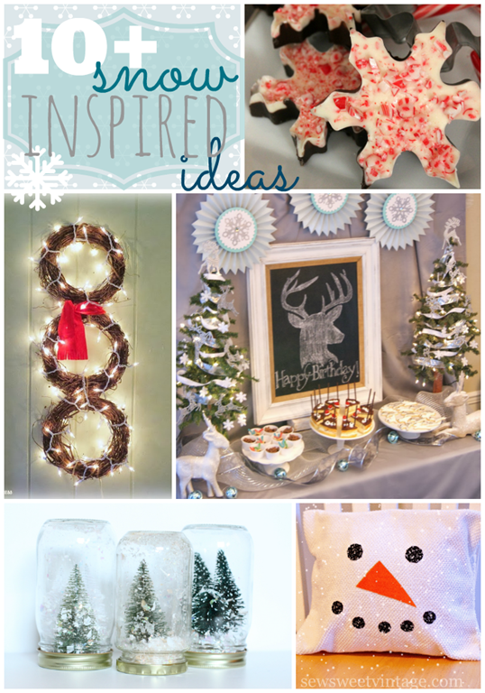 Over 10 Snow Inspired Ideas at GingerSnapCrafts.com #linkparty #features #snow #gingersnapcrafts 