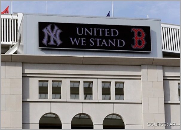 The marquee at Yankee Stadium on Tuesday April 16, 2013.